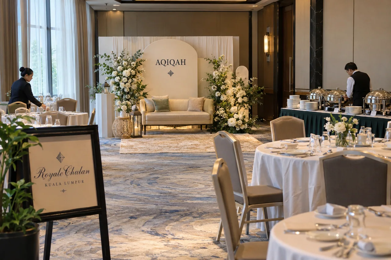 Royale Chulan Kuala Lumpur aqiqah design reference with family aqiqah reception welcome and meal setting