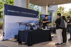 Aerodyne Group outdoor product launch design reference with outdoor static drone-technology launch briefing
