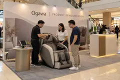 Ogawa product demonstration design reference with wellness-chair product demonstration station