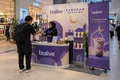 Tealive ramadan campaign design reference with beverage activation island
