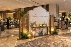 Shangri-La hotel raya event design reference with hotel raya buffet arrival backdrop